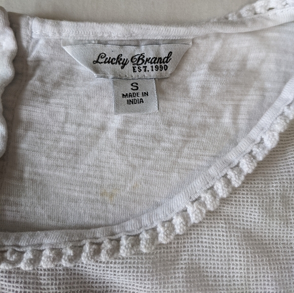 Lucky Brand White Top Lace Chest Women's Size Small - Picture 4 of 8